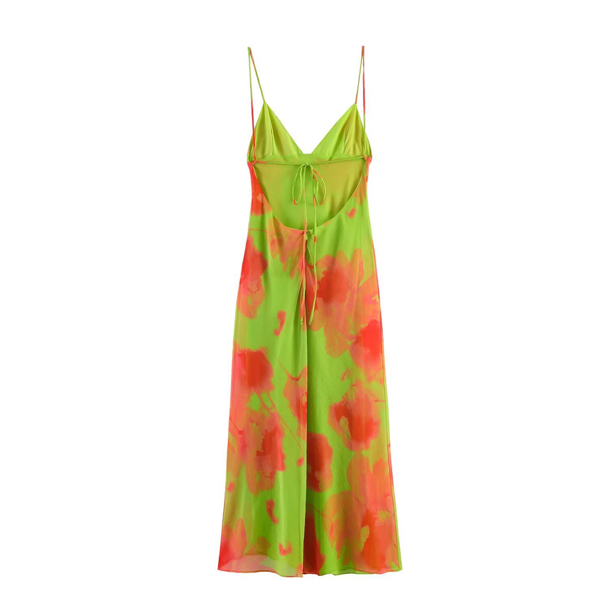 Spicy Girl Printed Strap Flute Dress