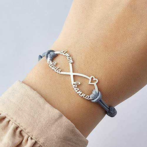 Personalised Infinity Bracelet with Kids Names – Mom Jewellery