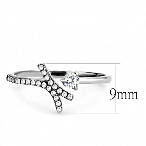 Crystal Clear Stainless Steel Ring
