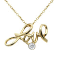 Gold Love Necklace with Crystal Pendant – 24K Gold Plated