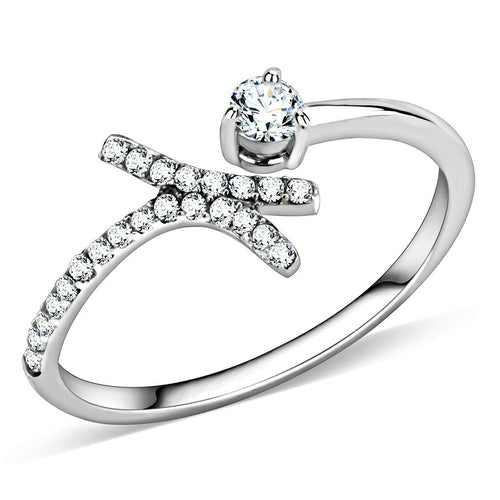 Crystal Clear Stainless Steel Ring