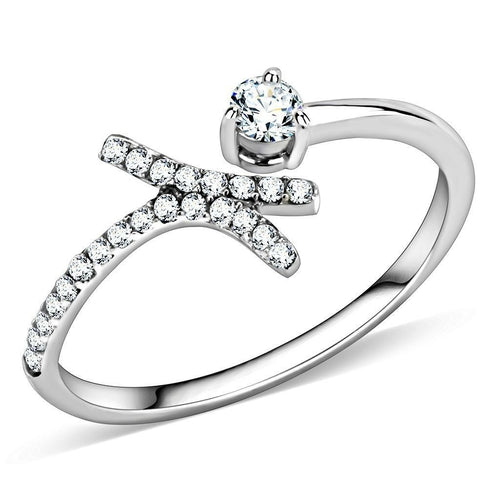 Crystal Clear Stainless Steel Ring