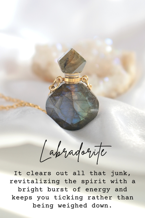 Natural Crystal Bottle Necklace – 24K Gold Plated
