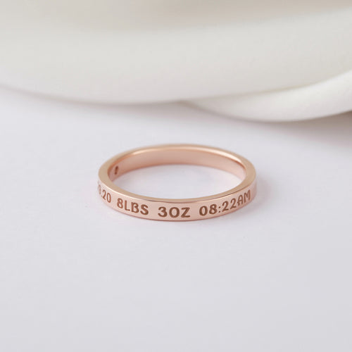 Personalised Baby Name Ring with Birthstone – New Mum Gift