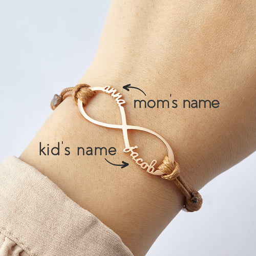 Personalised Infinity Bracelet with Kids Names – Mom Jewellery