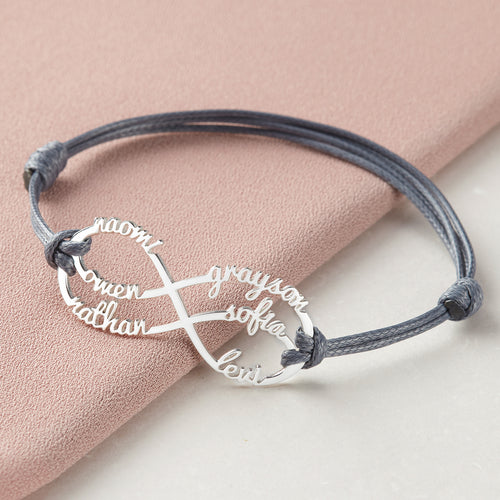 Personalised Infinity Bracelet with Kids Names – Mom Jewellery