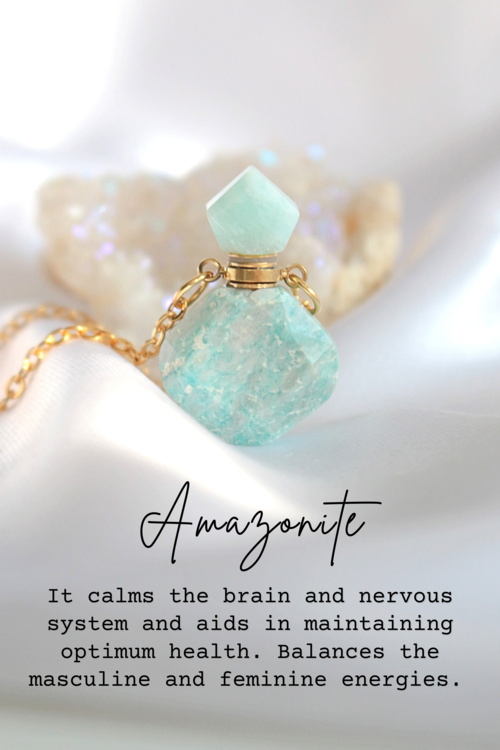 Natural Crystal Bottle Necklace – 24K Gold Plated