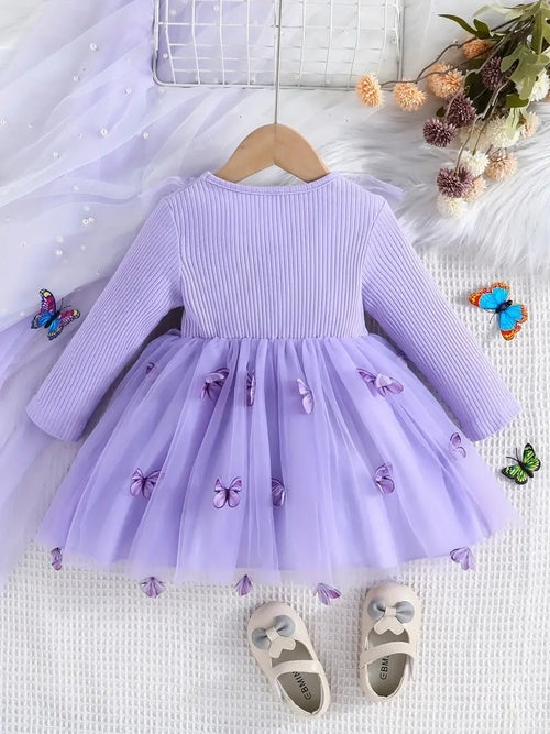 Girl's Lycra Floral Printed Frock – Ages 3–4
