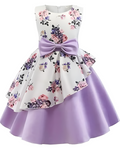 Floral Printed Purple Frock for Girls