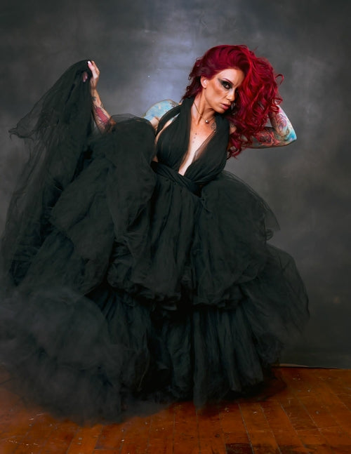 Alexa Black Tulle Gown