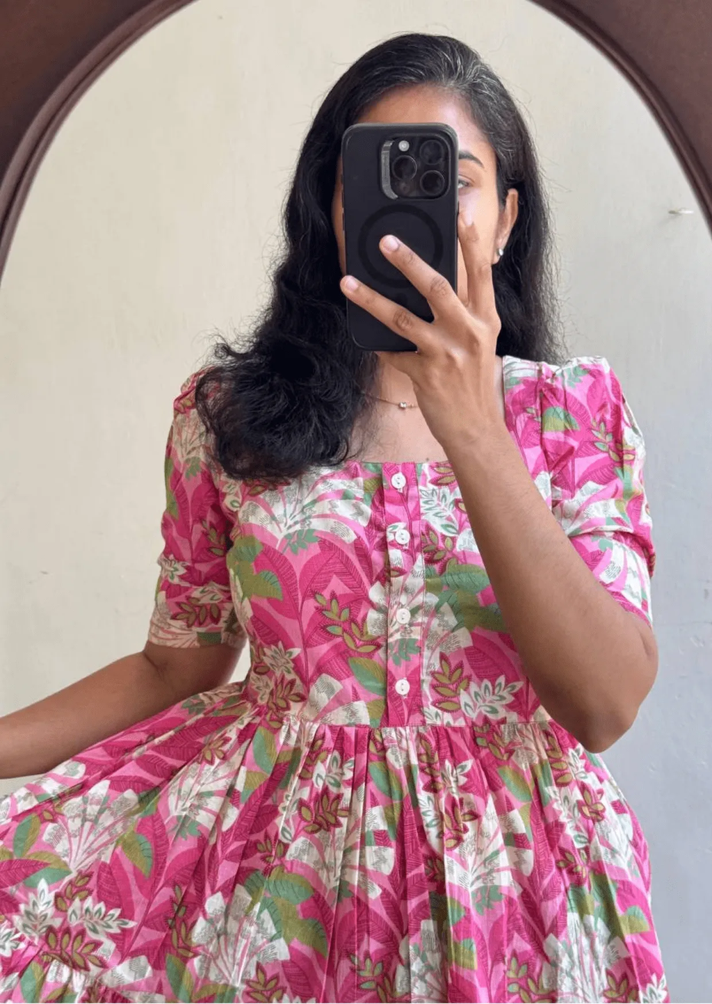 Timeless Floral Soft Cotton Midi Dress – Maternity Friendly