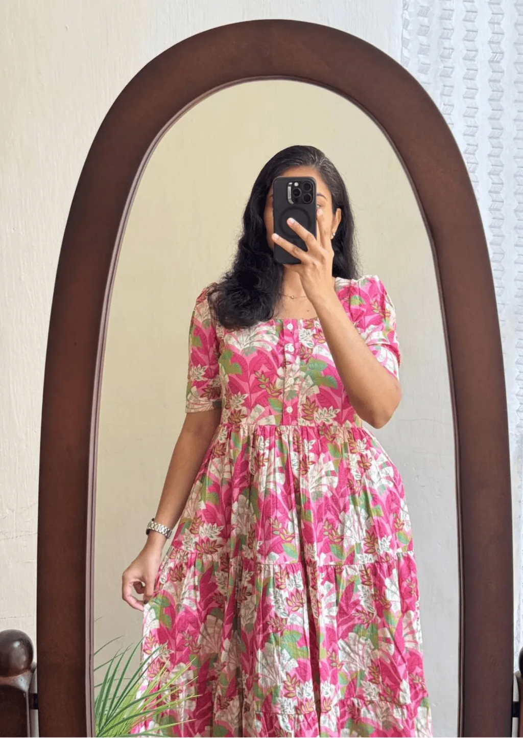 Timeless Floral Soft Cotton Midi Dress – Maternity Friendly