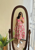 Timeless Floral Soft Cotton Midi Dress – Maternity Friendly